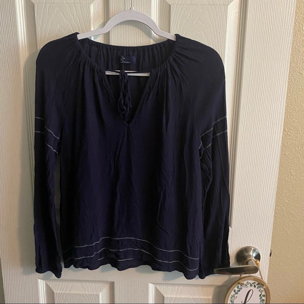 GAP Navy Cottagecore Minimalist Peasant Top Size Medium